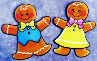 Gingerbread boy and gingerbread girl.